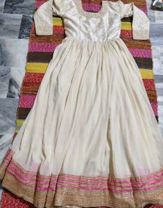 Elegant Cream Ethnic Gown