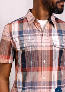 Best summer cotton Weird Fish Plaid Casual Shirt