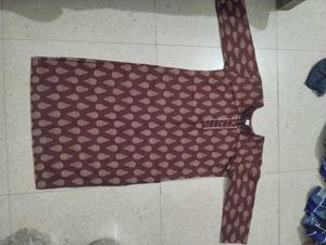 Brown Printed Kurta Pant Set(not used)