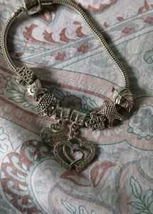 Pandora Inspired Charm Bracelet with Hea