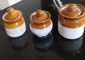 Set of 3 Vintage Ceramic Pickle Jars