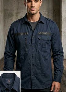 Men's Dark Blue Utility Shirt