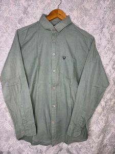 Allen Solly Men's Casual Green Button-Up Shirt