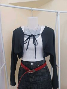 Women's Black Bolero Top