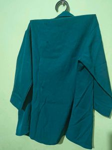 Stylish Teal Collared Button-Up Shirt