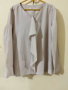 Elegant Ruffle Front Blouse