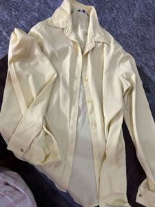 Light Yellow Oversized Button-Up Shirt