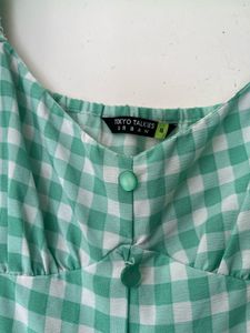 Gingham Puff Sleeve Midi Dress