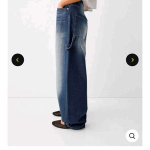 blue carpenter jeans with adjustable straps