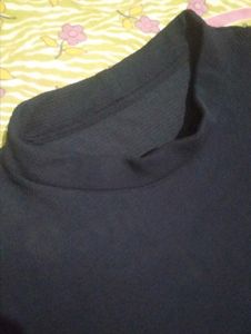 Stylish Navy Blue Kurta with Lace Detail