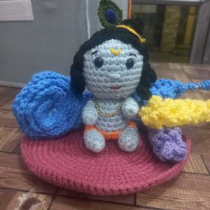 Handmade Crochet Krishna Doll