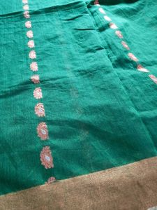Elegant Green handloom Style Saree all over work