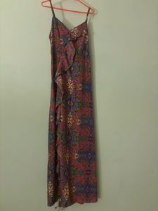Boho Print Maxi Dress with Ruffle Detail