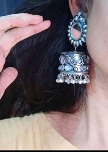 Mirror Work Heavy Jhumka