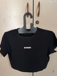 Black Cropped T-Shirt
