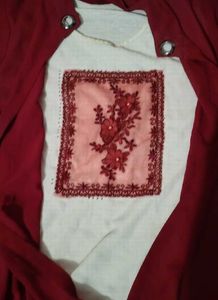 Maroon Kurta Set with Floral Embroidery