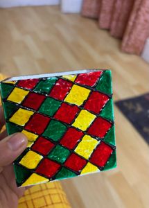 Colorful Diamond Patterned Trinket Box