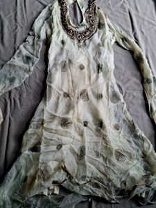Embellished Cream Kurta