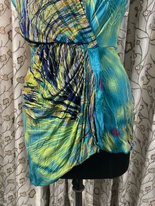Vibrant Print Wrap Dress
