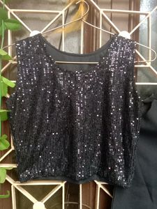 Women Cord Set With Sequence Top