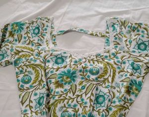 Floral Print kurti with lec pattern