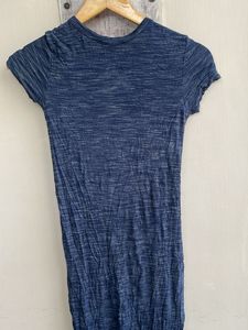 Blue Textured Maxi Dress