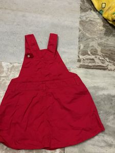 Cute Red Pinafore Dress