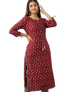 Women's Rayon Printed Straight Kurta (S)
