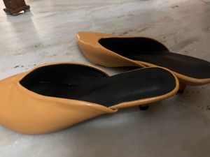 Tan Mules - Pointed Toe kitten heels