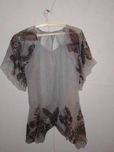 Transparent floral top