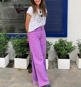 Lavender Wide Leg Jeans