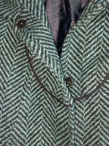 Stylish Teal Herringbone Jacket Partywear