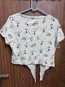 Cute Sloth Print Crop Top