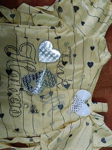 Cute Yellow Top with Hearts and pant set