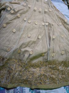 Elegant Gold Embroidered Anarkali Dress