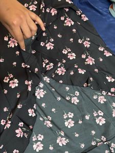 Flowy Floral Wrap Style Skirt