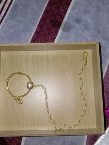 Elegant Gold Nose Ring with Pearls