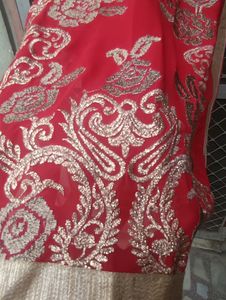 Beautiful Red Kurti With Lahanga And Dupatta
