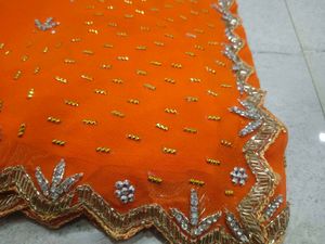 Orange Embroidered Saree