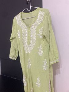 Elegant Lime Green Chikankari Kurta