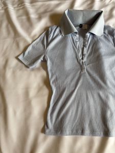 H&amp;M baby Blue Ribbed Polo Top
