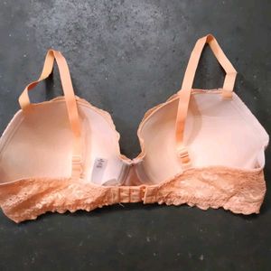 Peach Lace Padded Bra