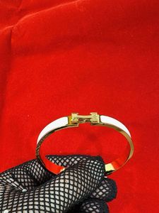 Gold &amp; White Bangle Bracelet