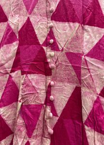 Vibrant Pink Geometric Print Kurta