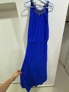 Long Blue Party Wear Festive Gown Dress