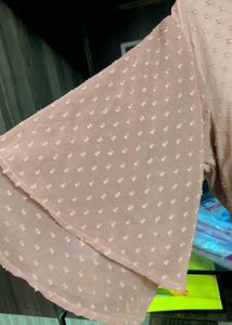 Chic Pink Swiss Dot Dress