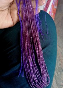 Purple Crystal Beaded Necklace