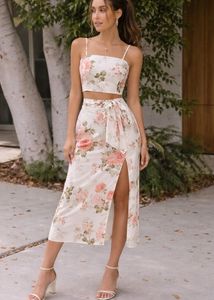 Floral Print Skirt and top