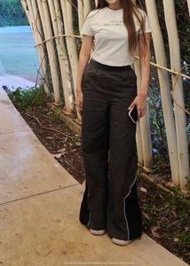 Grey Wide Leg Track Pants