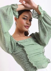 Chic Square Neck puff sleeves top